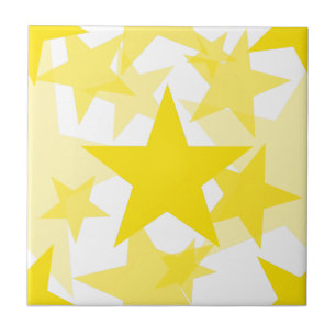 Stars 3 Yellow Ceramic Tile