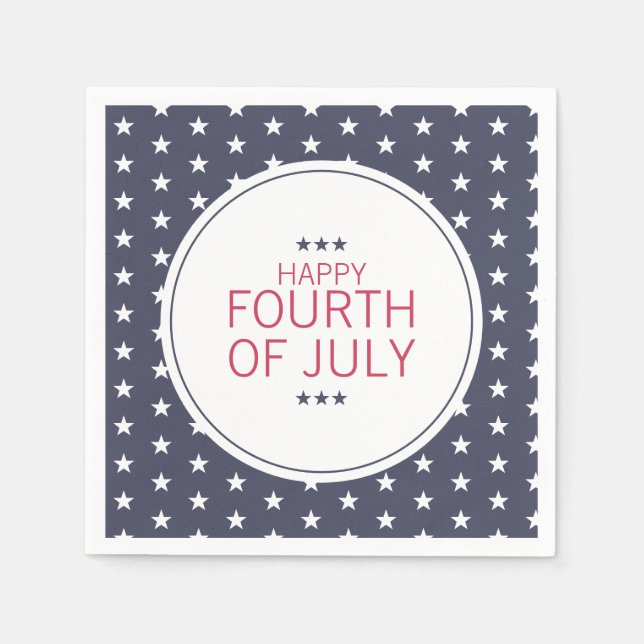 Stars 4th of July Independence Day Paper Napkins (Front)