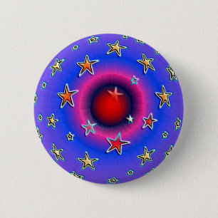 Stars 6 Cm Round Badge