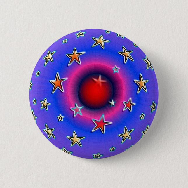 Stars 6 Cm Round Badge (Front)