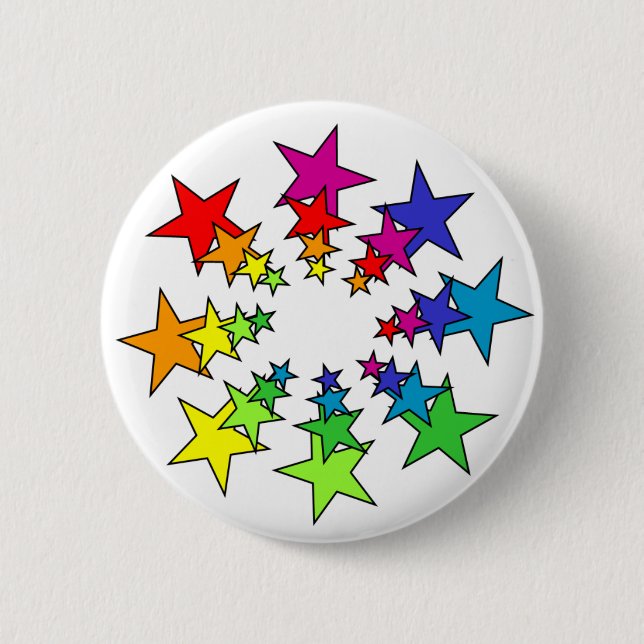 Stars 6 Cm Round Badge (Front)
