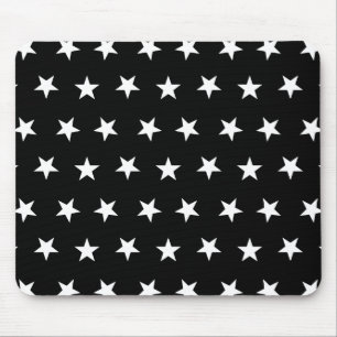 Stars 8 Black and White Mouse Pad