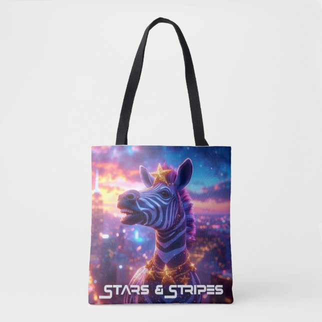 Stars Aad Stripes with ZEBRA ZANZIBAR Tote Bag (Front)