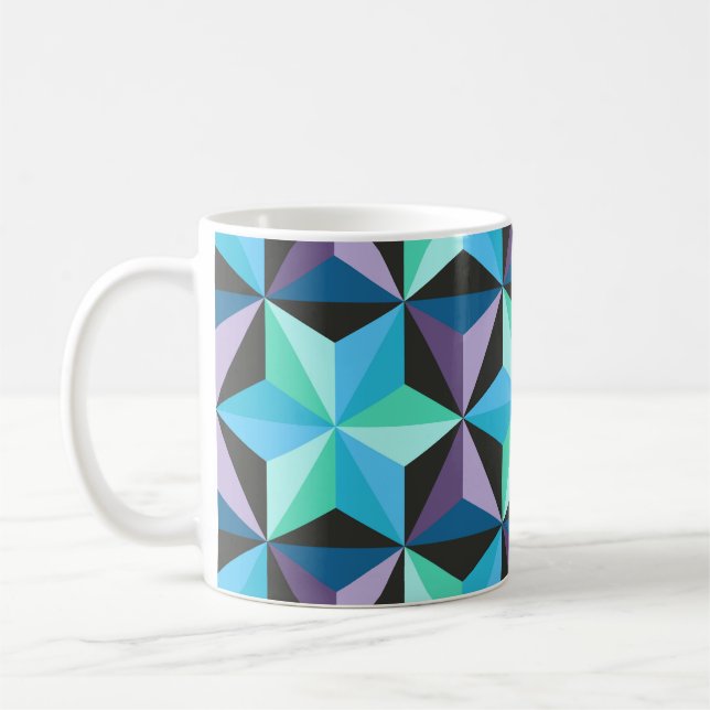 Stars Abstract Geometric Patchwork Coffee Mug (Left)
