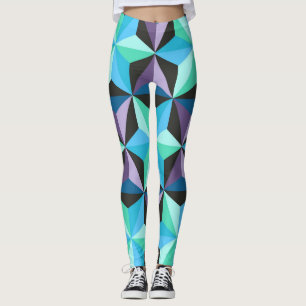 Stars Abstract Geometric Patchwork Leggings