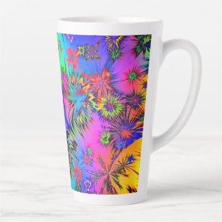 Stars, abstract, multicolored image.  latte mug