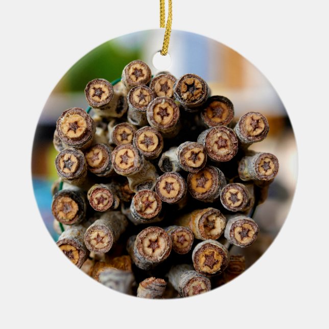 Stars along the Rio Grande Cotton Wood Trees Ceramic Ornament (Front)