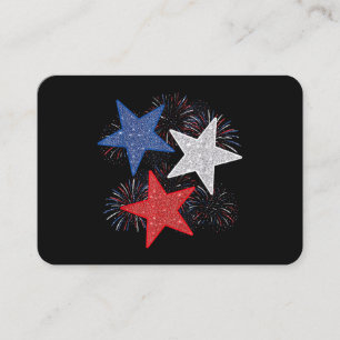 Stars American Flag Fireworks 4th Of July Independ Business Card