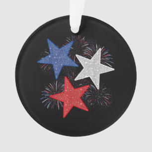 Stars American Flag Fireworks 4th Of July Independ Ornament