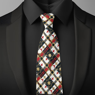 Stars and Arrows Plaid Tie