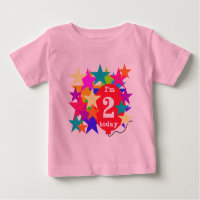Stars and Balloon 2nd Birthday T-shirts and Gifts