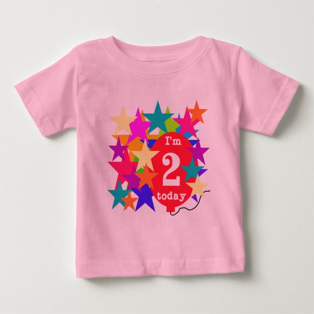 Stars and Balloon 2nd Birthday T-shirts and Gifts (Front)