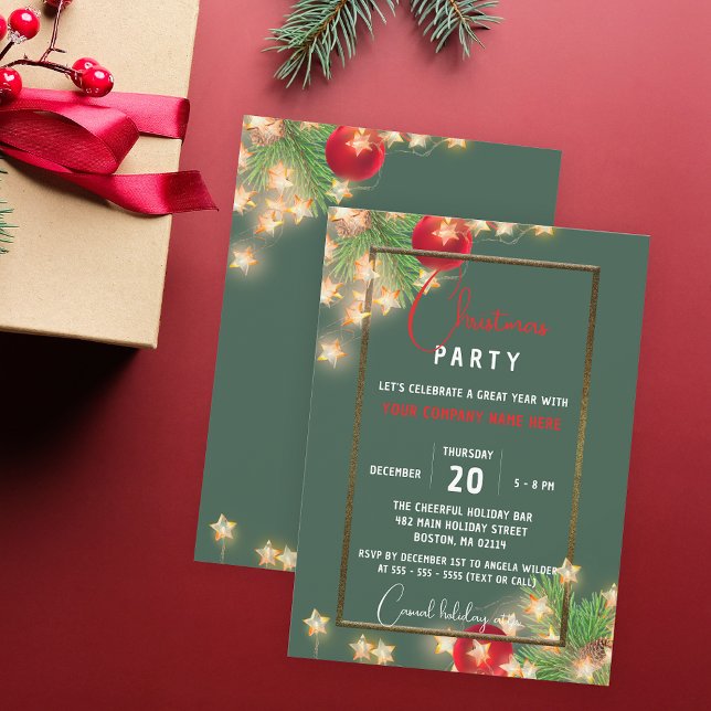 Stars and Baubles Corporate Christmas Party Invitation (Creator Uploaded)