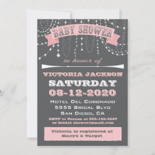 Stars and beads Baby Shower Invitations