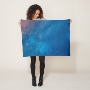 Stars and Blue Night Sky Artwork   Fleece Blanket