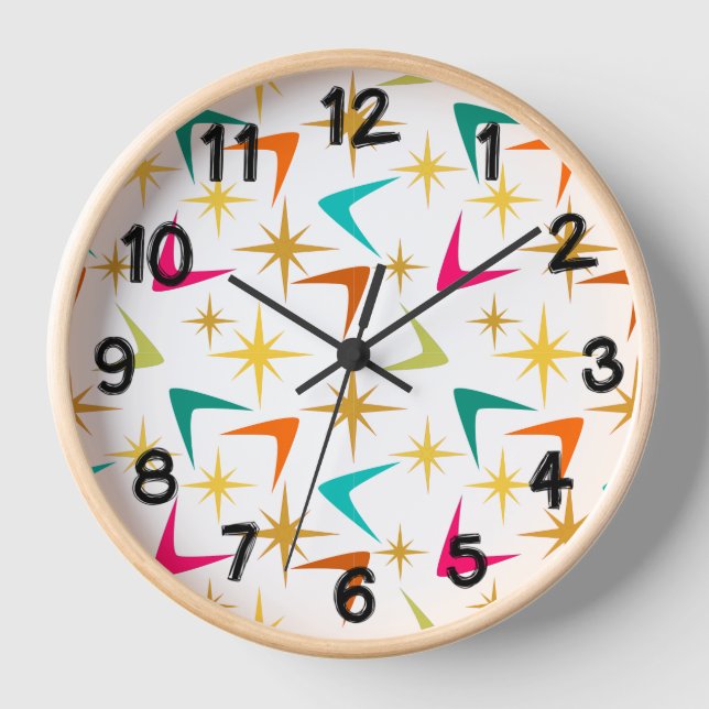 Stars and Boomerangs Clock (Front)