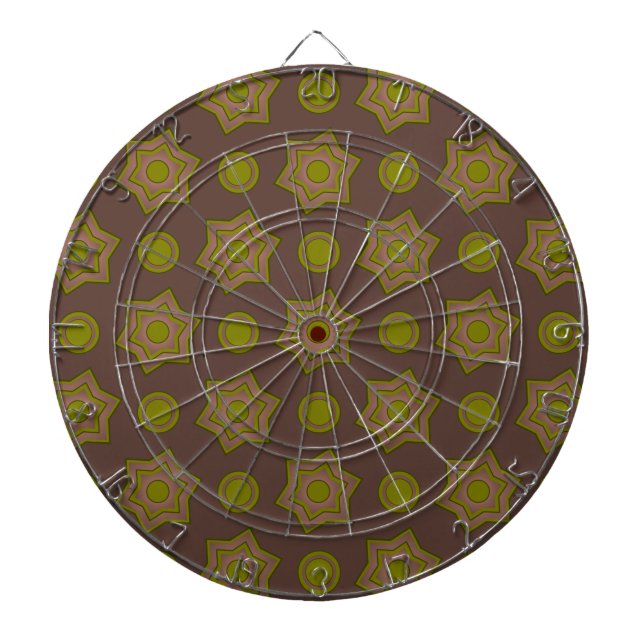 Stars and circles in brown and green dartboard (Front)