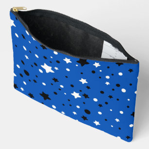 Stars and Circles On Blue Accessory Pouch