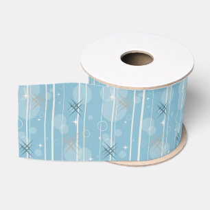 Stars and circles shapes grosgrain ribbon