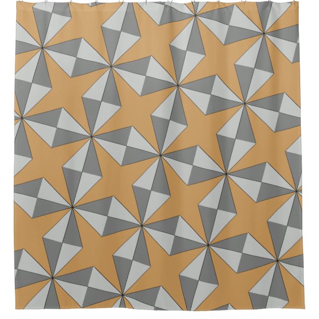 Stars and Diamonds Grey any Colour Shower Curtain (Front)