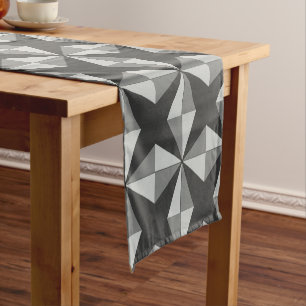 Stars and Diamonds Grey Short Table Runner
