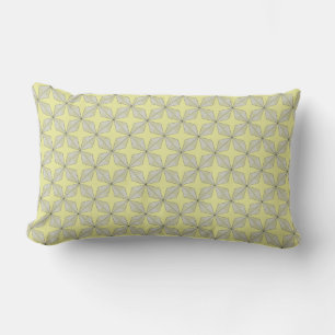 Stars and Diamonds pattern Yellow Grey Lumbar Cushion
