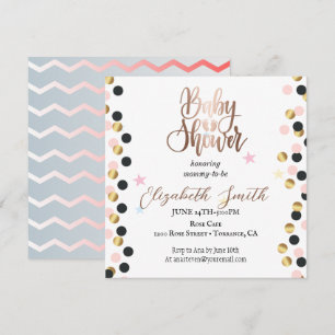 Stars and dots,baby shower invitation