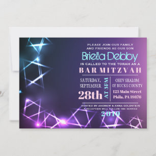 STARS and LIGHTS Bar Bat Mitzvah Invitation