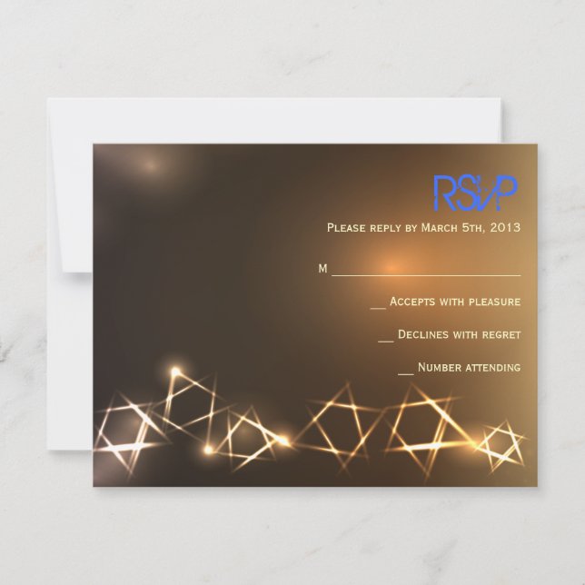 STARS and LIGHTS Bar Bat Mitzvah Reply Card (Front)