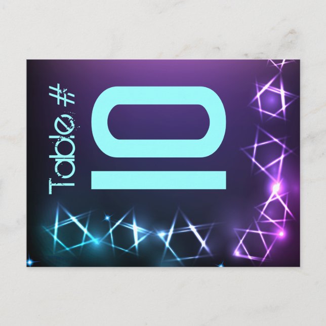 STARS and LIGHTS Table Number Seating Card (Front)