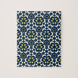 Stars and moon tessellation jigsaw puzzle