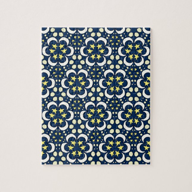 Stars and moon tessellation jigsaw puzzle (Vertical)