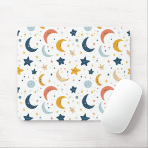 Stars and moons mouse pad