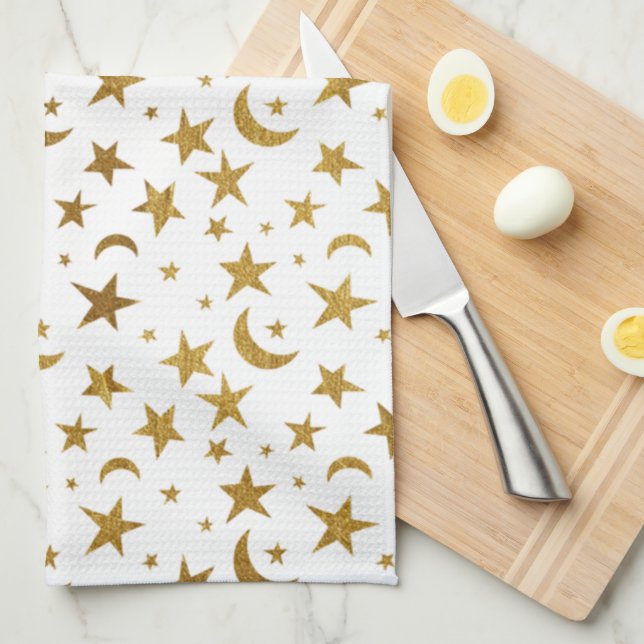 Stars and Moons Tea Towel (Quarter Fold)