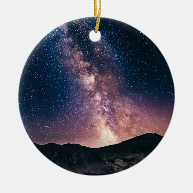 Stars and Mountains Ceramic Ornament (Front)