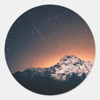 Stars and Mountains Classic Round Sticker