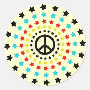 Stars and Peace Classic Round Sticker