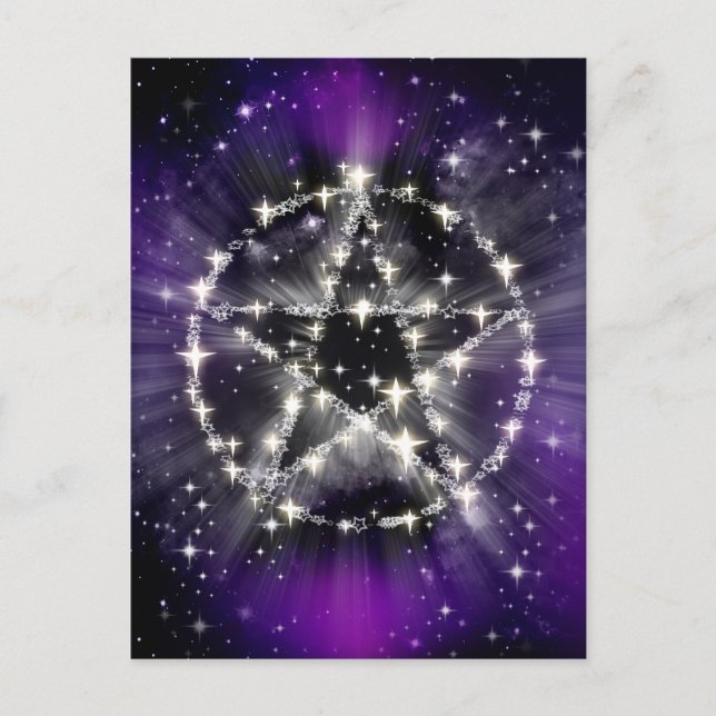 Stars and pentagram postcard (Front)