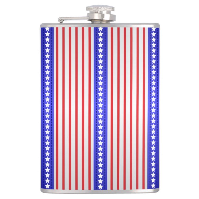 Stars and Pinstripes Hip Flask (Front)