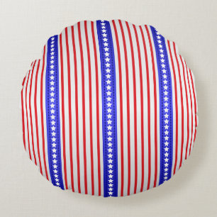 Stars and Pinstripes Round Cushion