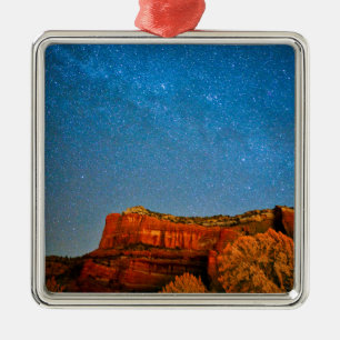 Stars and Red Rock Metal Ornament