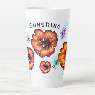 Stars and Scarlet Flowers Latte Mug