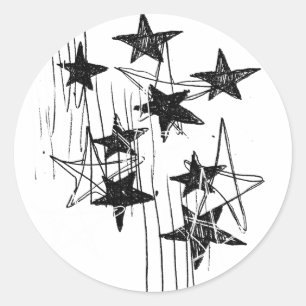 Stars and Scribbles Classic Round Sticker