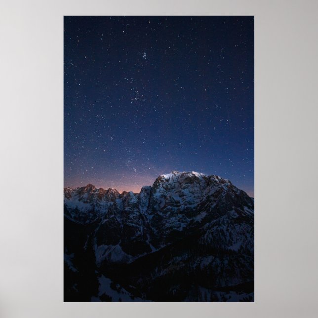 Stars and snowy mountains poster (Front)