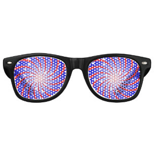Stars and Spiral Burst Retro Sunglasses