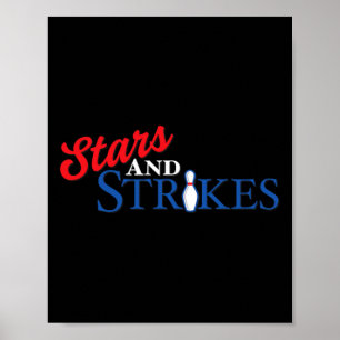 Stars And Strikes Bob Bowling Team American Colour Poster