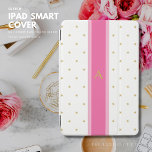 Stars and Stripe Pink iPad Mini Cover Personalised<br><div class="desc">A chic cover decorated in gold tone stars and a fashionable stripe.  Make it yours and personalise it with your name which is in a brass/gold tone colour.</div>