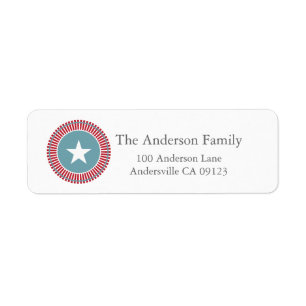 Stars and Stripes 4th of July Address Labels