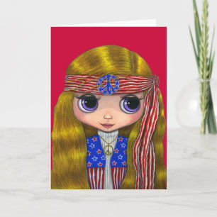 Stars and Stripes 4th of July Hippie Card