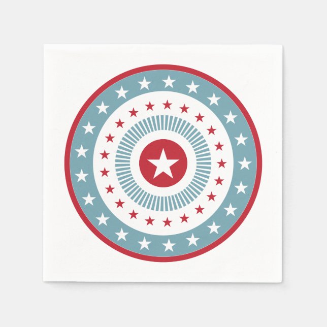 Stars and Stripes 4th of July Paper Napkin Set (Front)